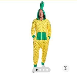 Tipsy Elves Men’s Yellow Pineapple Print Onesie Jumpsuit  Sz M & L Ret 79.95